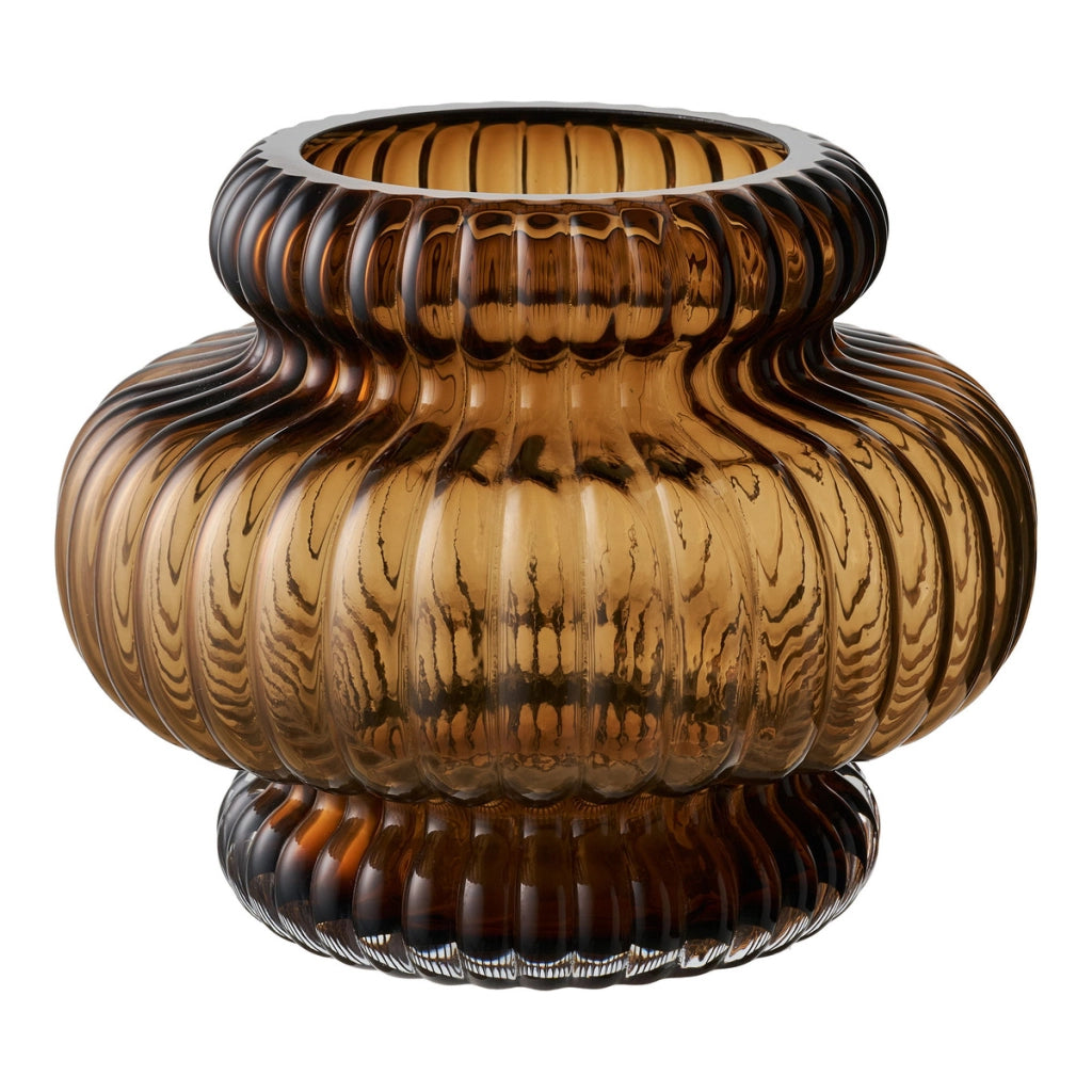 Vaso Decorativo HN3, Marrone, Vetro, 20x20x16 cm