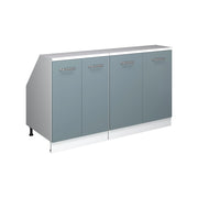 Mobile cucina sottotetto R-Line Grigio-blu/Bianco 140 cm Set di 2 carcasse armadio profondità 60 cm Vicco
