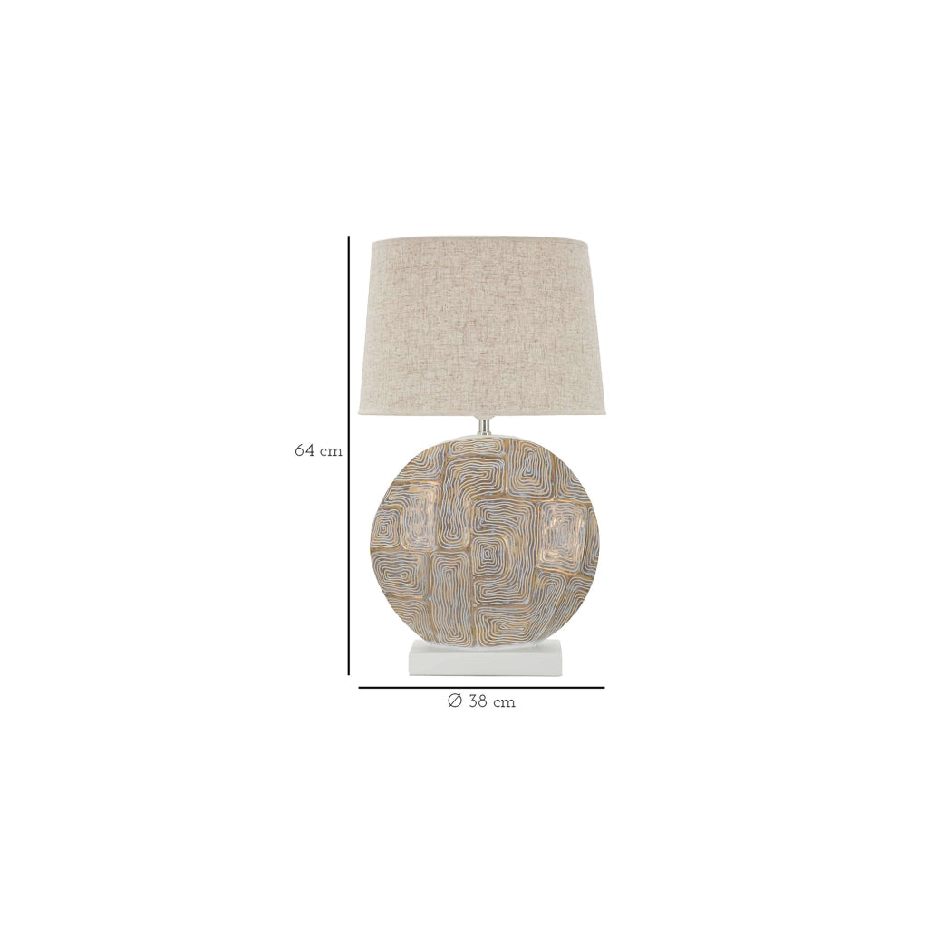 Fale, Lampada da Tavolo Necessaria 1 Lampadina, Beige