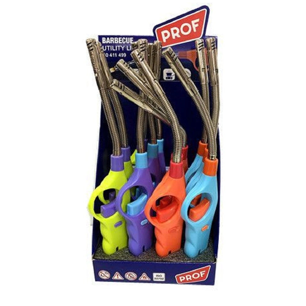 Trade Shop - Set 12 Pezzi Accendino Accendigas Prof Hake Flex Bi-color Flessibile 40411499 -