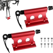 Fendine Plus - 2 sostegni sella per forcella con chiave rapida - lega di alluminio - rosso - accessori bicicletta per trasporto e outdoor.