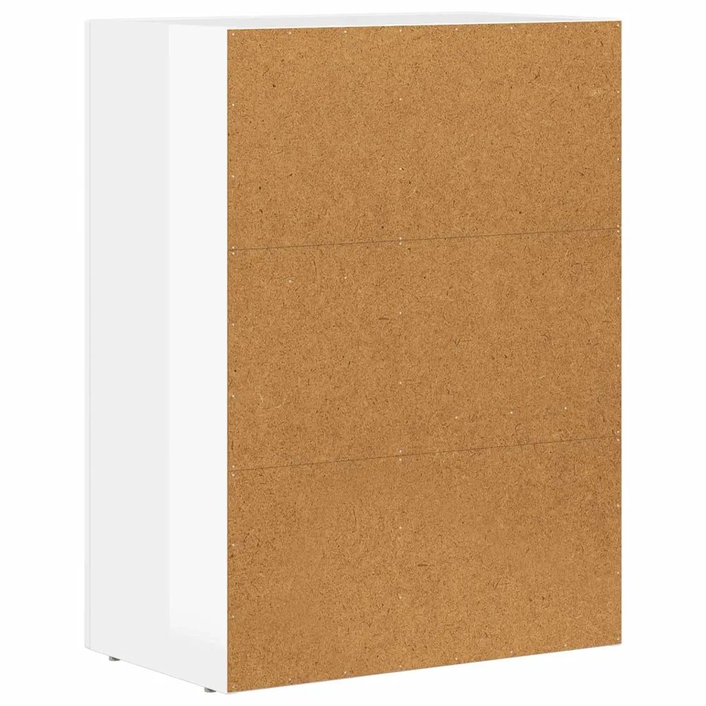 Credenza | Madia | Buffet da pranzo | Armadio da pranzo Bianco Lucido 59 x 35 x 80.5 cm Legno multistrato