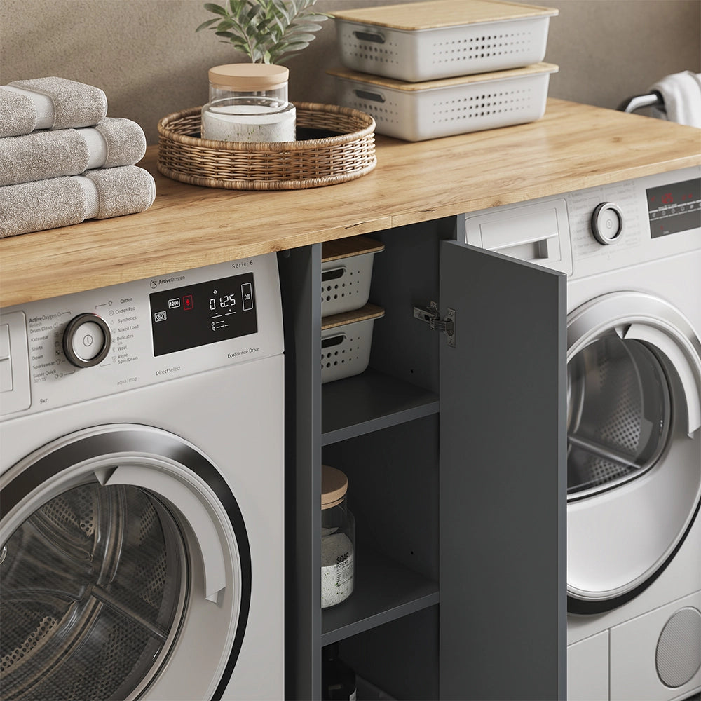Vicco Mobile lavatrice Antracite/Rovere dorato 159.8 x 88.2 cm con 3 scomparti