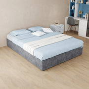 Letto 140x200 cm con struttura robusta in tessuto e metallo grigio