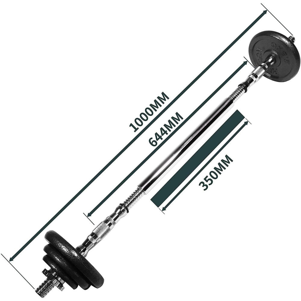 Trade Shop - Set Di Manubri Regolabili Dumbbell Bilanciere 40 Kg Tot Regolabile Body Building -