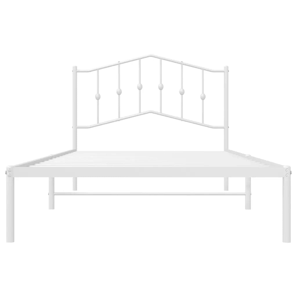 Giroletto con Testiera-Struttura Letto con testiera Metallo Bianco 100x200 cm 706820