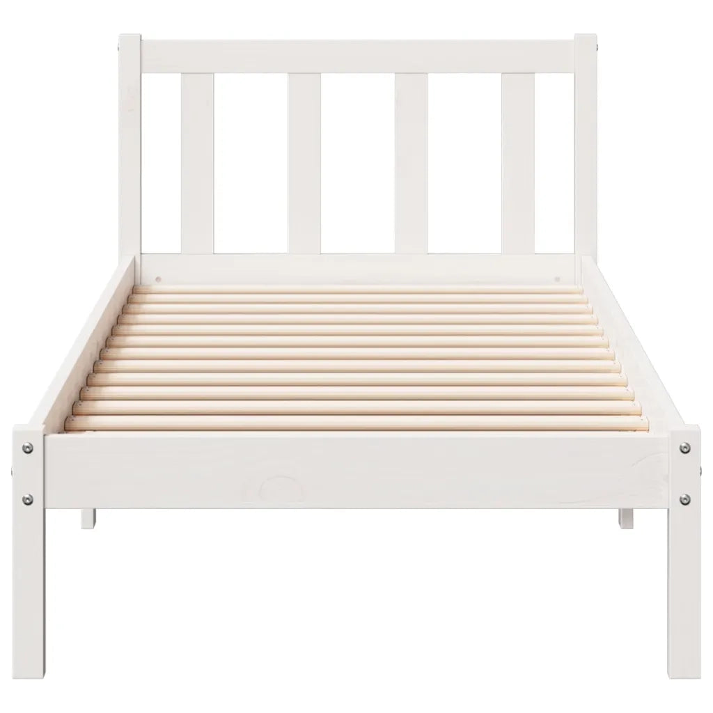 Letto Extra Lungo senza Materasso Bianco 90x210 cm in Pino 852431