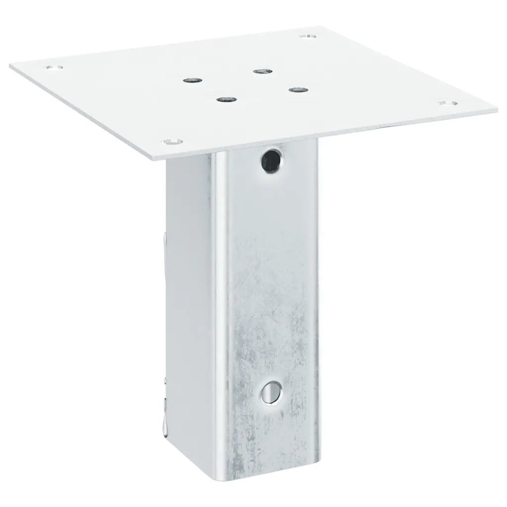 Basi per Pali Quadrate 4 pz Argento 51x51 mm in Acciaio Zincato 42000002