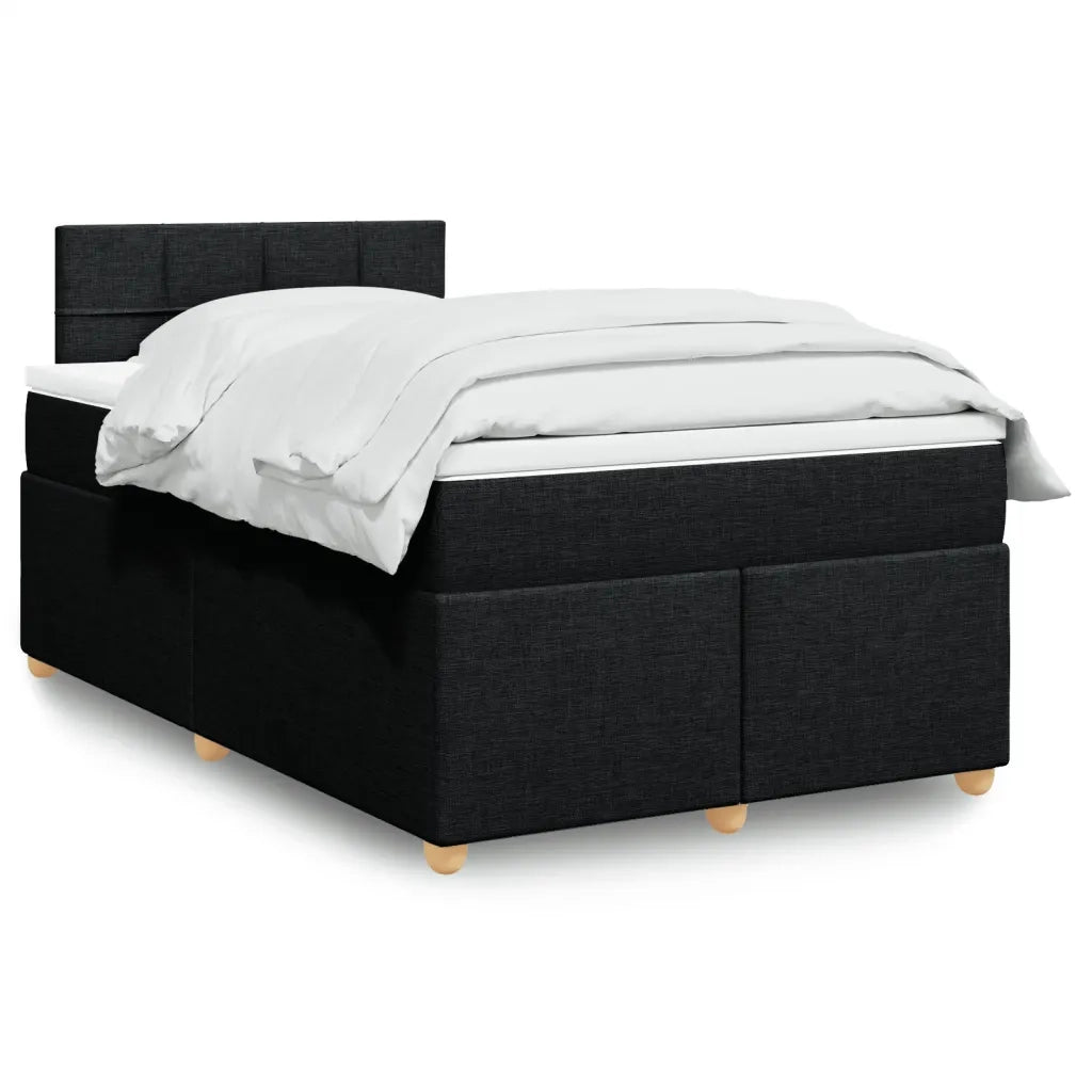 Giroletto a Molle con Materasso Nero 120x200 cm in Tessuto 3288949