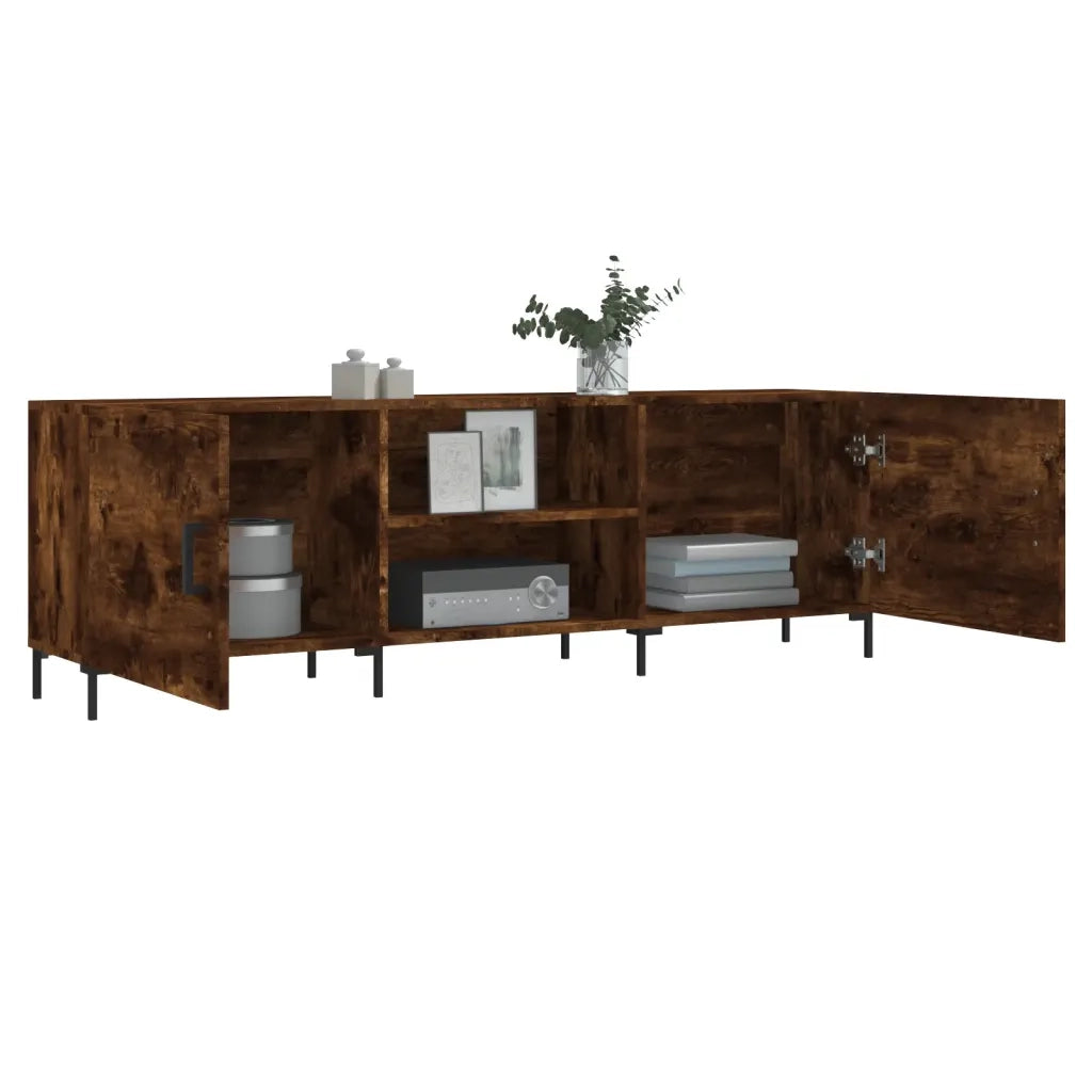 Mobile Porta TV Rovere Fumo 150x30x50 cm in Legno Multistrato 829105