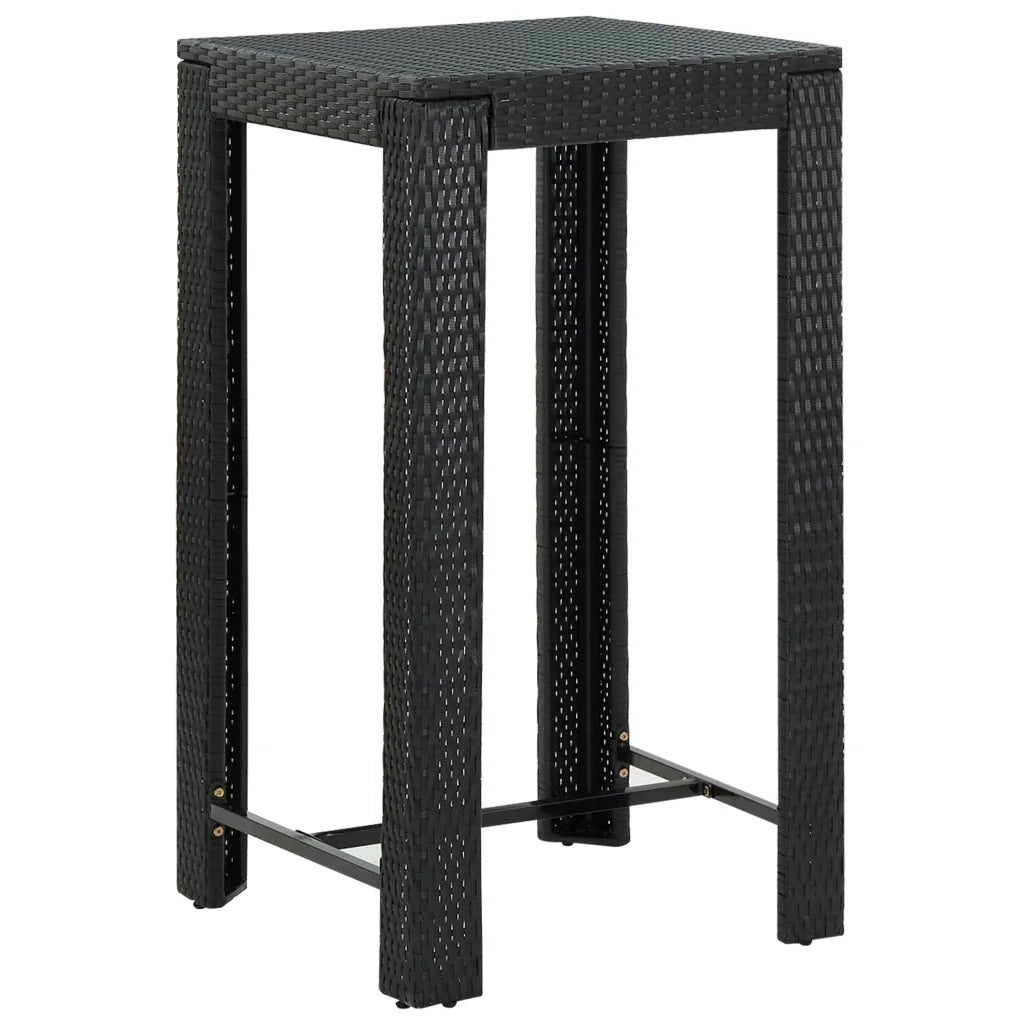 Set Bar da Giardino 5 pz con Cuscini in Polyrattan Nero 3261449