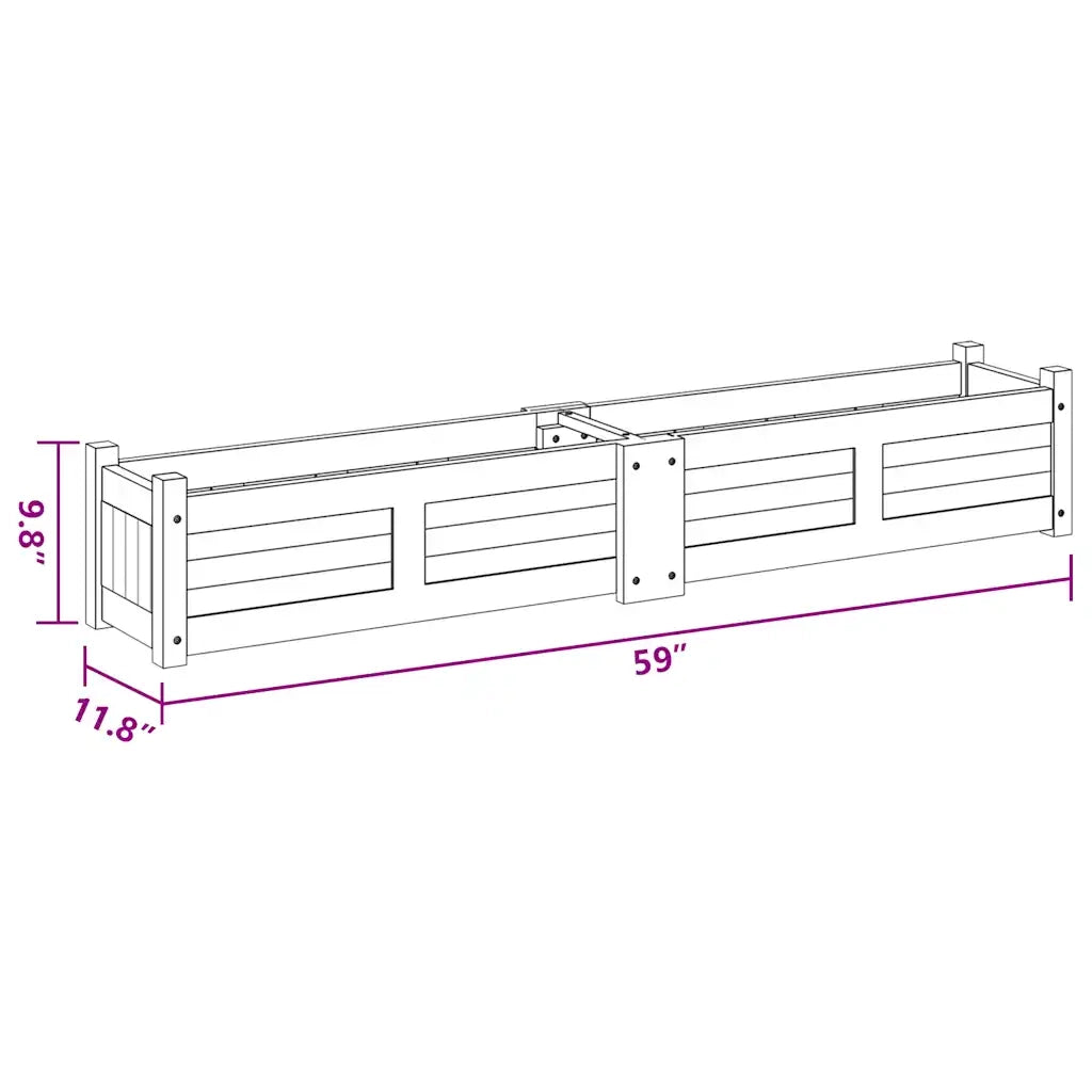 Letto Rialzato da Giardino in Legno di Acacia 150x30x25 cm 42567