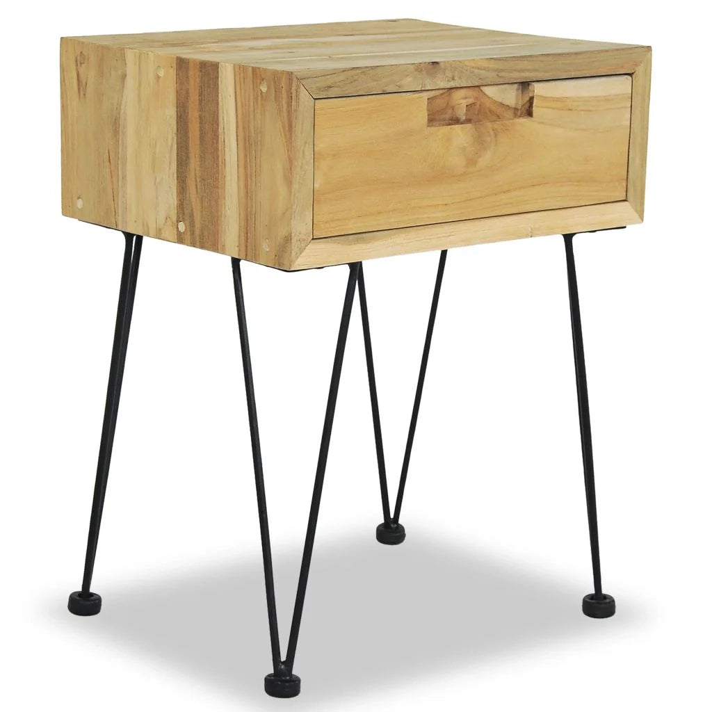 Comodino, cassettiera, mobile per camera da letto, 40 x 30 x 50 cm, teak 1402043