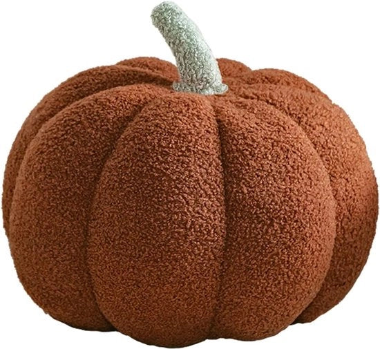 Banco di simulazione di zucca, decorazione di zucca per Halloween, cuscino di zucca, cuscino di zucca per banco, decorazione di Halloween per casa, cuscino di zucca decorativo, colore marrone, 35 cm