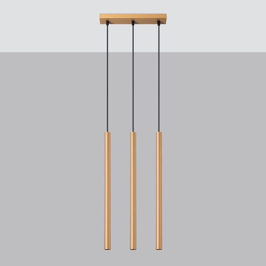 Lampada da soffitto in acciaio dorato a 3 luci verde oceano PATELO, design moderno
