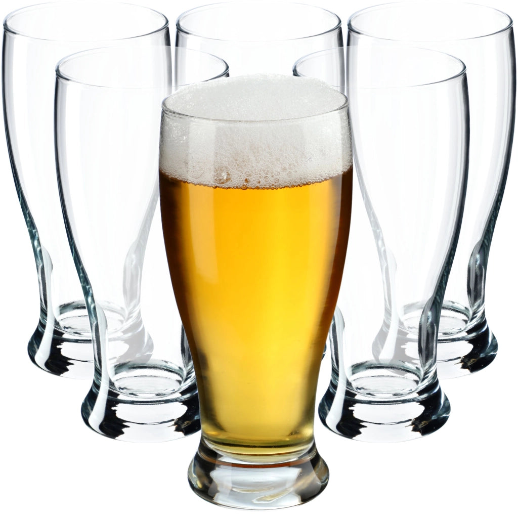 Set di 6 boccali da birra KADAX da 565 ml (0,5 l), in vetro, formato grande, idea regalo.