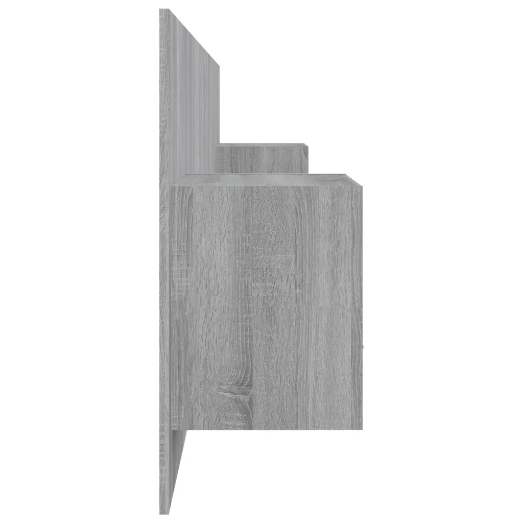 Testiera Letto con Comodini in Legno Multistrato Grigio Sonoma 3115722