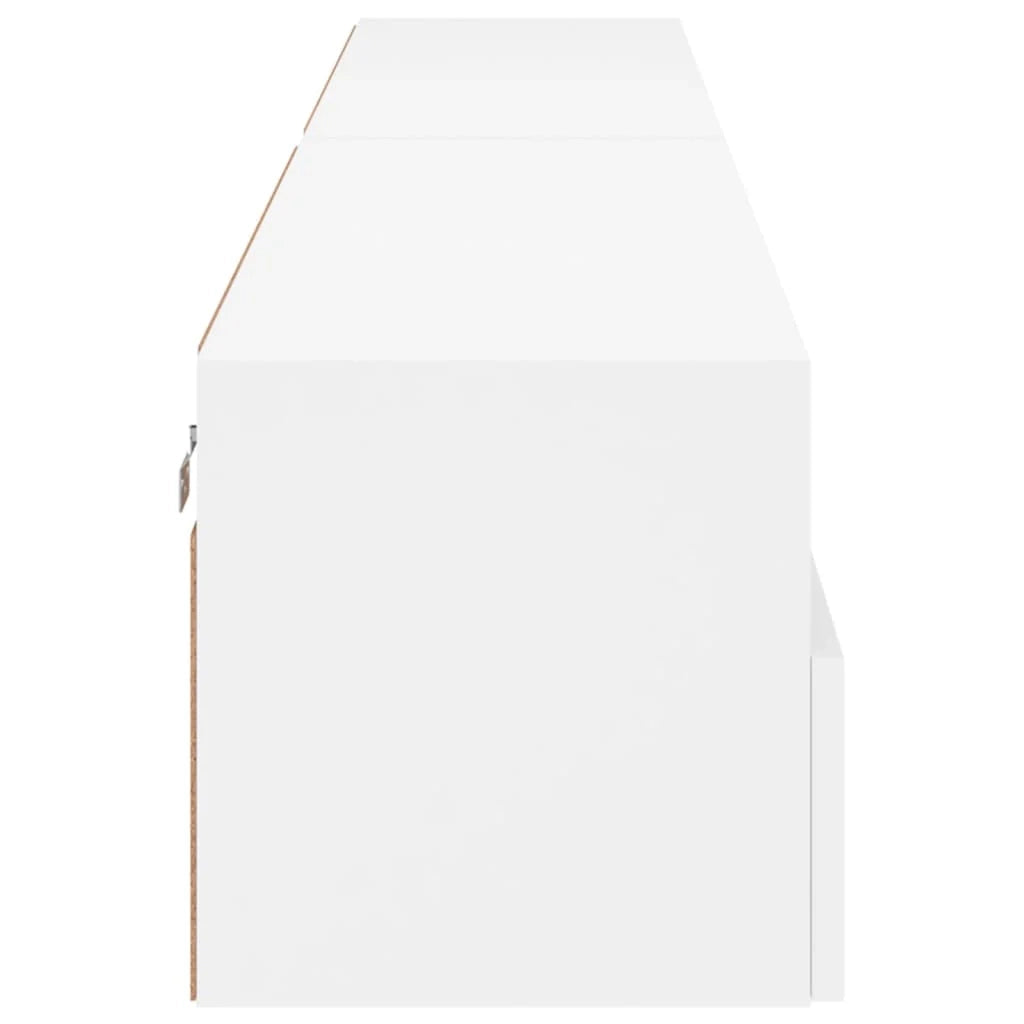 Mobile TV multimediale da parete mensola TV mobile TV credenza per sala da pranzo soggiorno camera da letto 2 pezzi 100 x 30 x 30 cm legno ingegnerizzato bianco 02_0028897