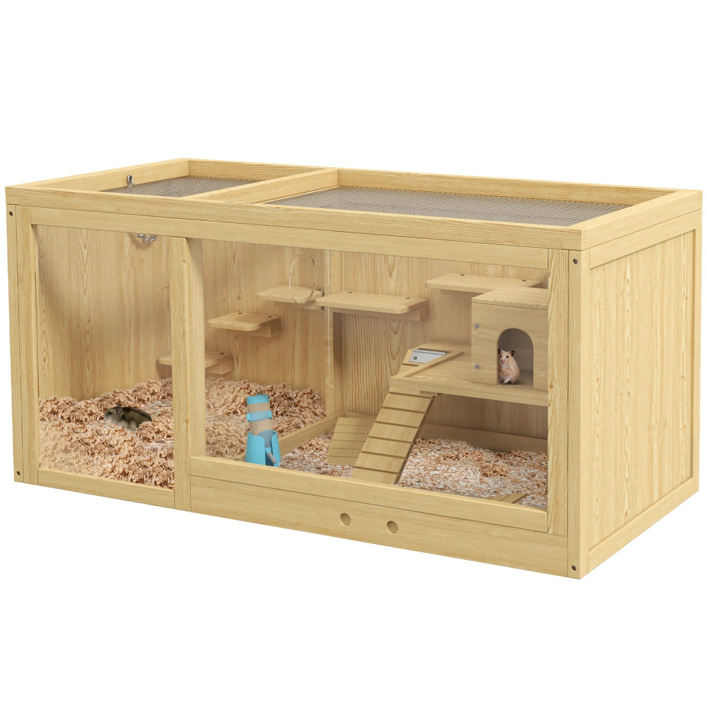 Gabbia per Animali Domestici ¨C Minimal ¨C Legno Abete Naturale 100x50x50