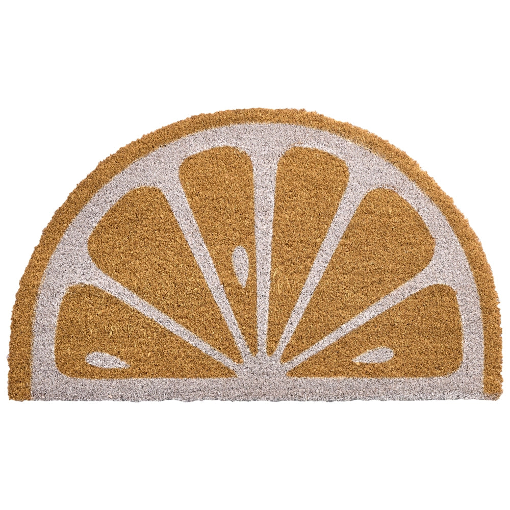 Zerbino da interno 45 x 75 cm a forma di limone in fibra di cocco, antiscivolo in stile retro in PVC arancione decorazione moderna per interni