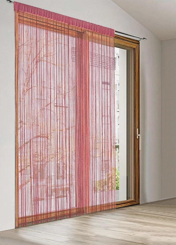 Tenda a Fili Elegante Per Porte Finestre Pannello 100x200 Cm Divisorio Camere Stanze Ambienti Rosa