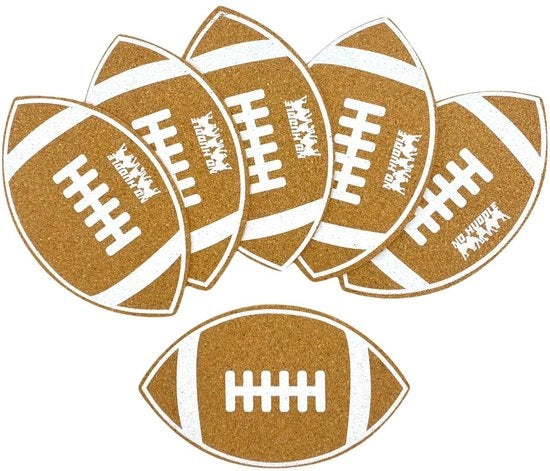 Set di supporti per bicchieri con tema football americano - Supporti per bicchieri con design di football americano - Decorazione per bicchieri con tema football americano 

(6 pezzi)