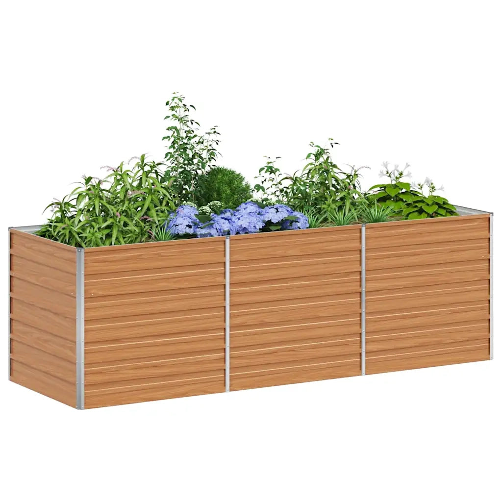 Fioriere | Cassetta per fiori | Letto rialzato da giardino Marrone Chiaro 240 x 80 x 77 cm