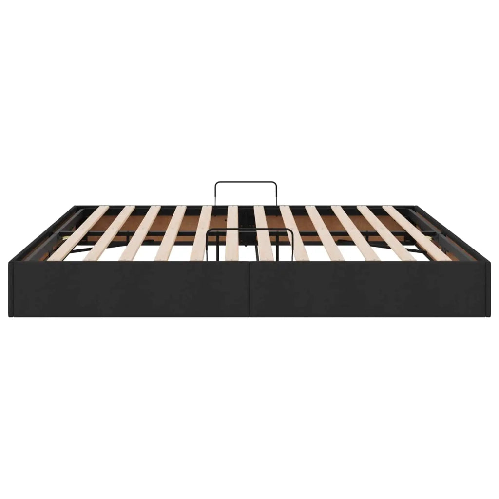 Letto ottomano con archiviazione Nero 200 x 200 cm Tessuto 3442846