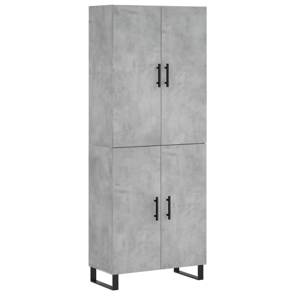 Credenza-Buffet-Armadio da cucina Grigio Cemento 69,5x34x180 cm in Legno Multistrato 907051