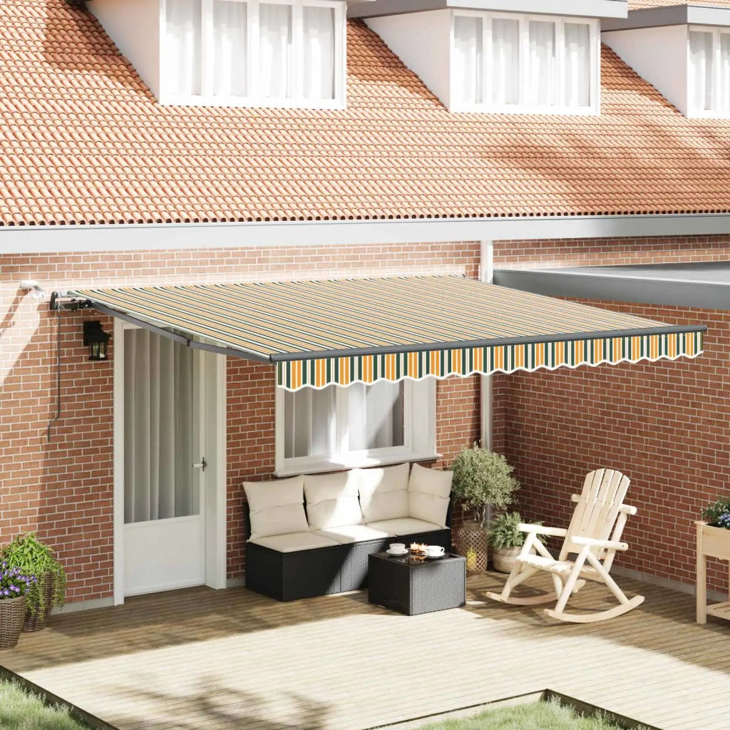 Tessuto per Tenda con Verde e giallo 400 × 350 cm Poliestere 3330838
