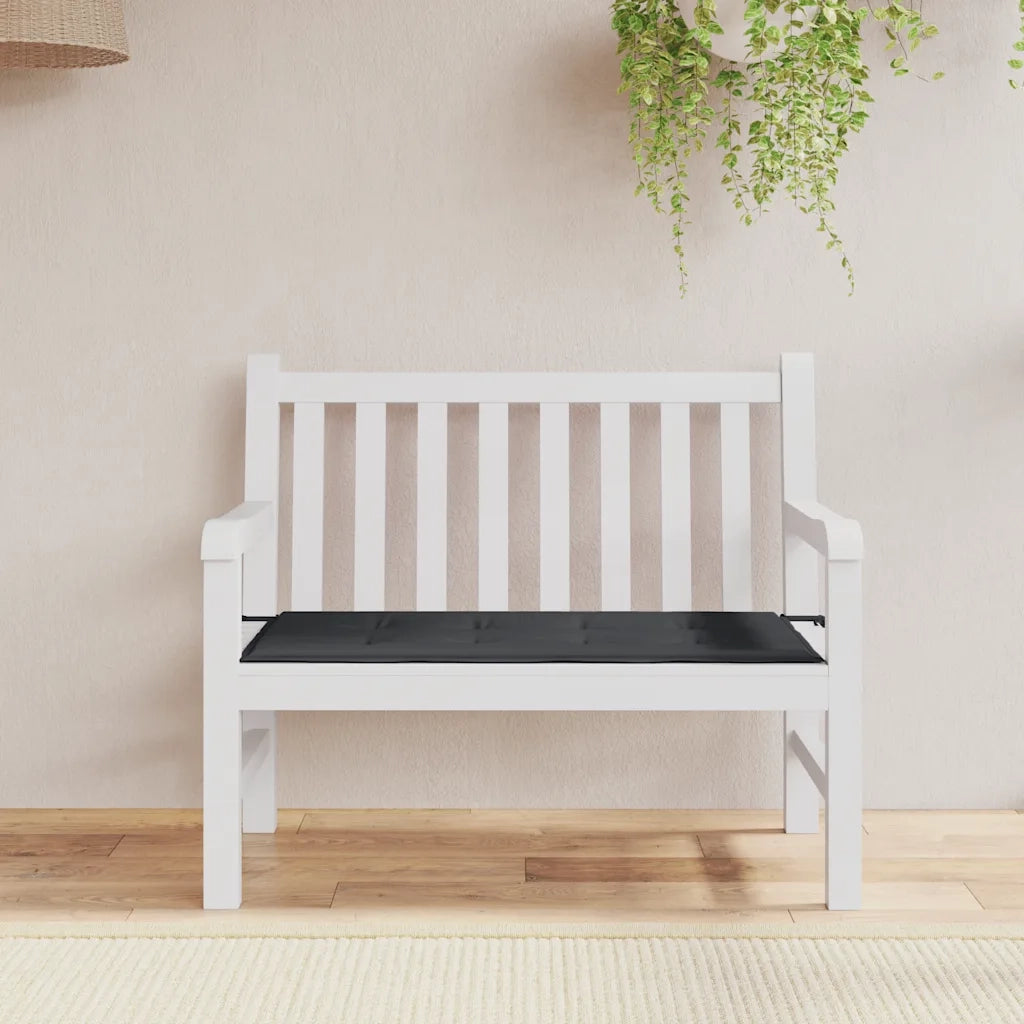 Cuscino per Panca Nero 120x50x4 cm in Tessuto Oxford 47618