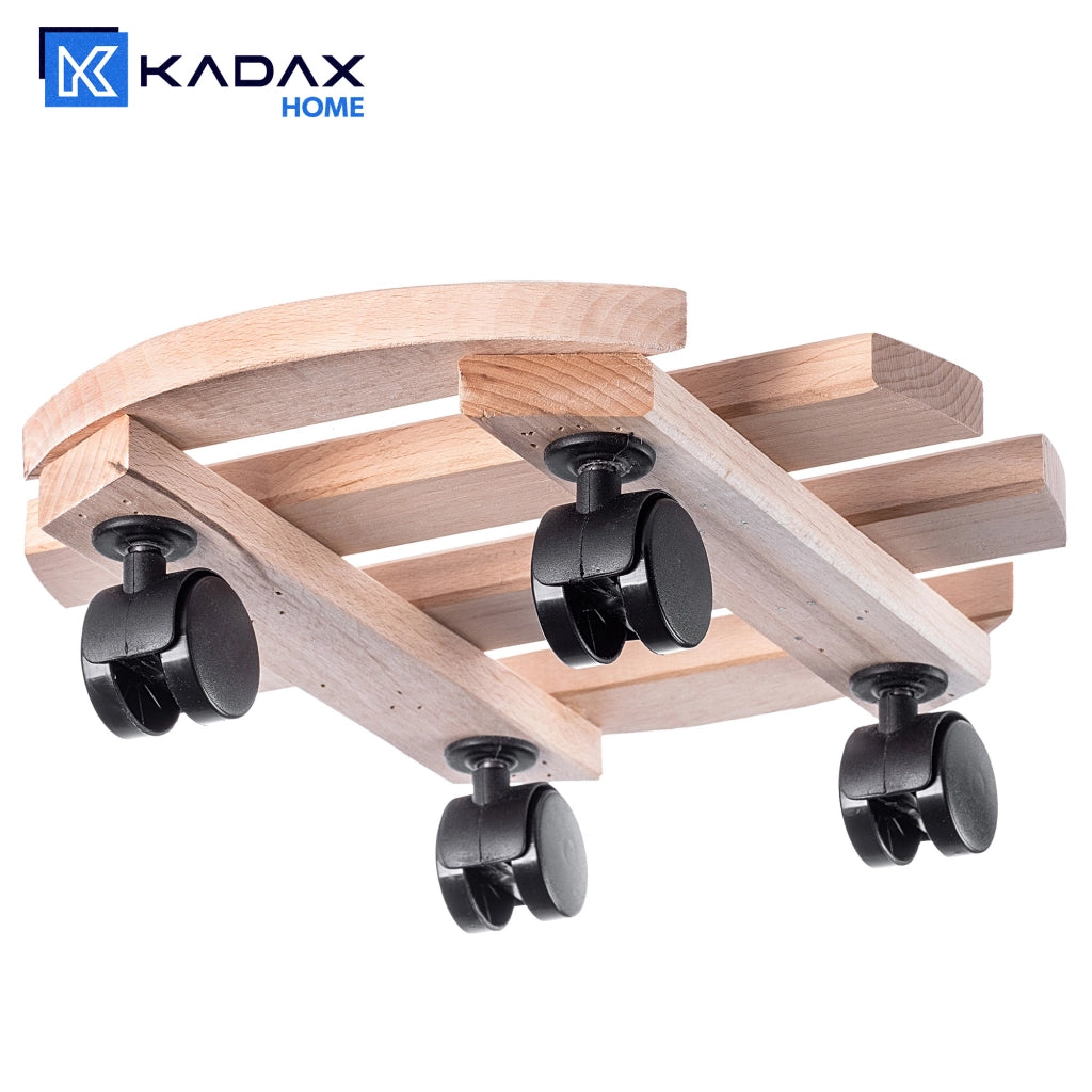 Supporto per vaso da fiori KADAX, piattaforma rotonda in legno, 30 cm