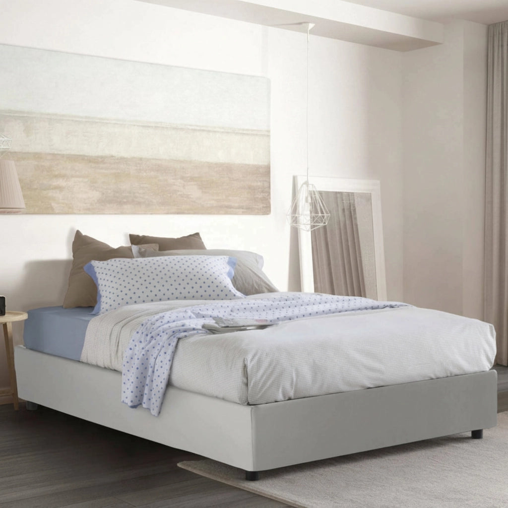 Letto Matrimoniale Abul, Letto Matrimoniale Contenitore Made in Italy, Bianco