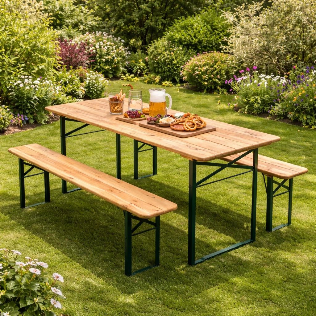 SET BIRRERIA TAVOLO E 2 PANCHE TAV150