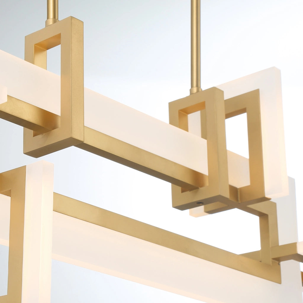 Lampada a sospensione geometrica Quintiesse Inizio 84cm oro LED 46W