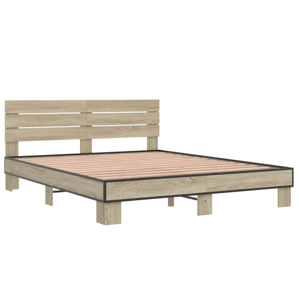 vidaXL Giroletto Rovere Sonoma 150x200 cm in Legno Multistrato Metallo
