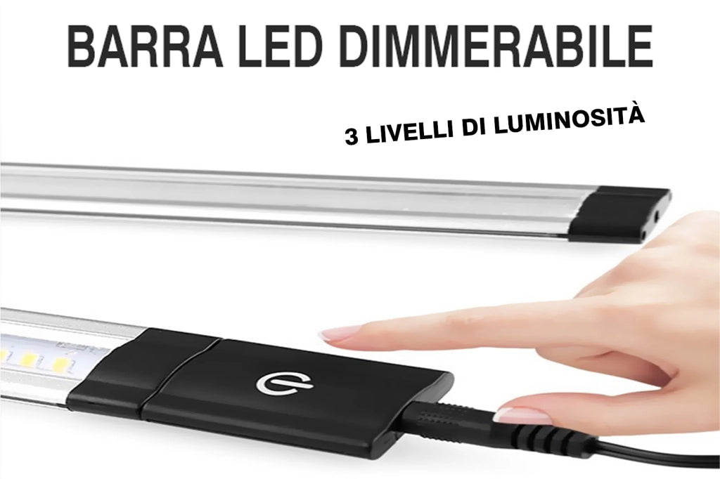 Kit Barra Led Con Sensore Door Apertura Anta 50cm Luce Calda Alimentatore Compreso Per Cucina Sottopensile Mobile ect.