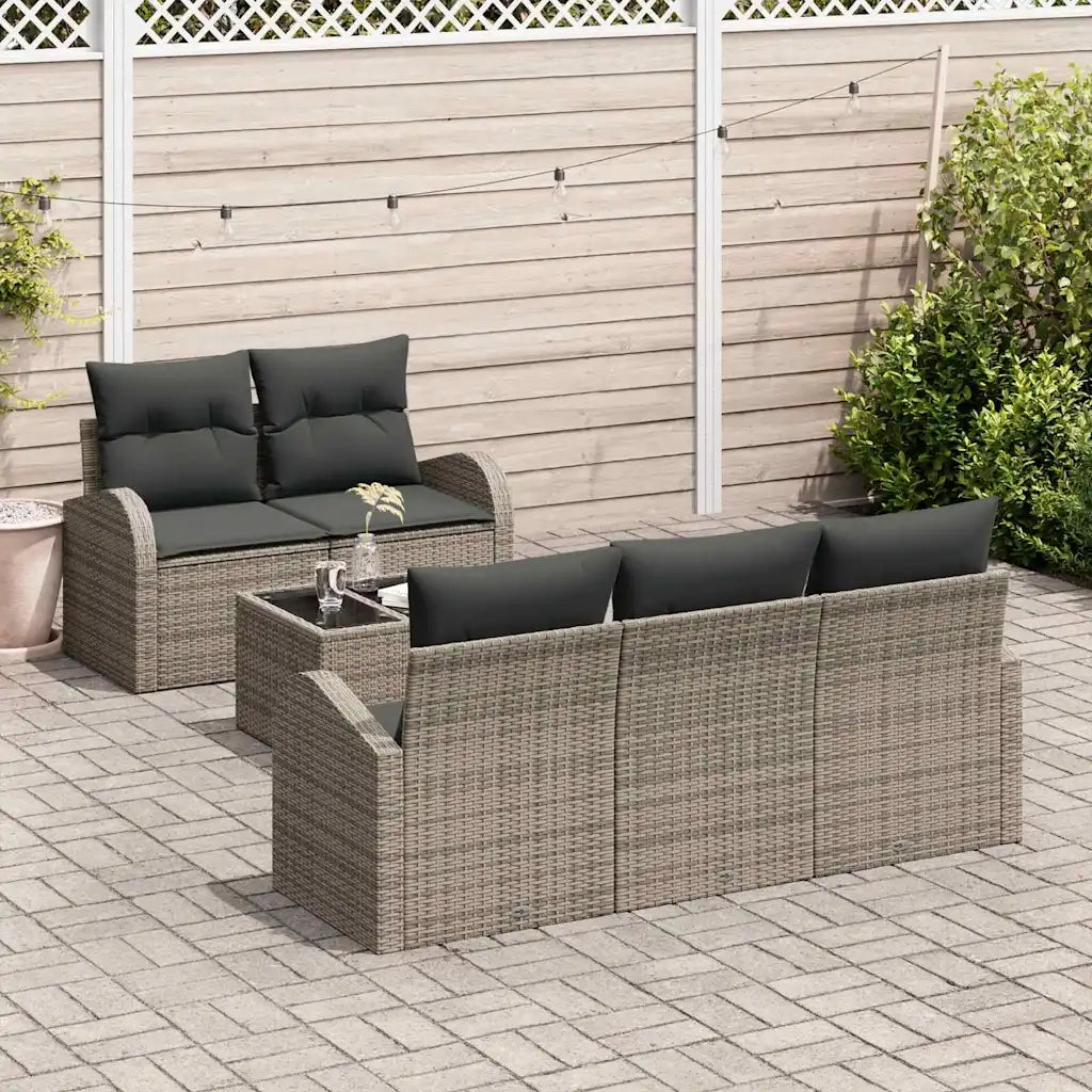 Set Divano da Giardino Grigio 55 x 55 x 37 cm polyrattan