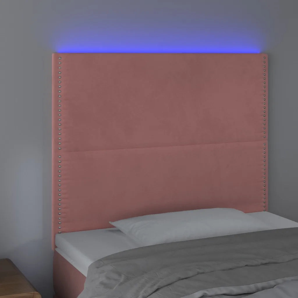 Testiera | Testata a LED Rosa 80x5x118/128 cm in Velluto