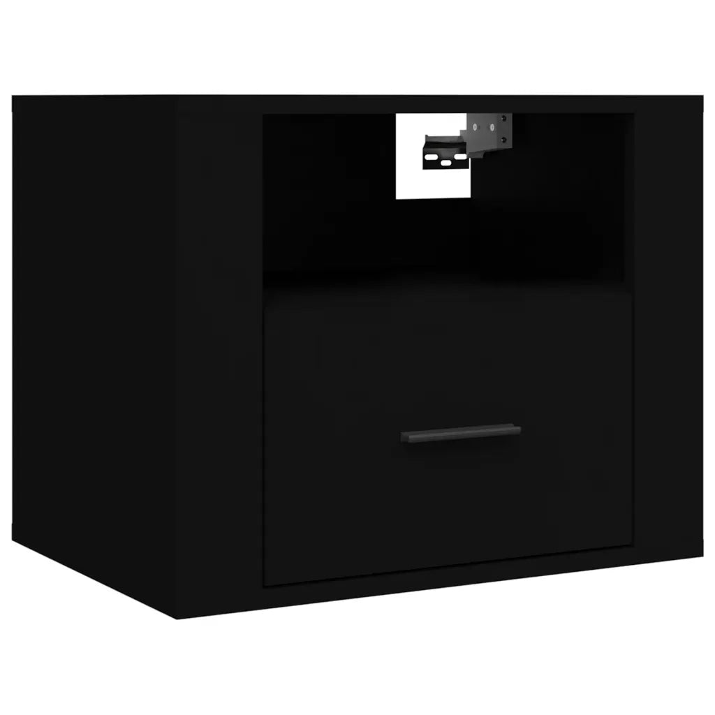Comodino a Muro Nero 50x36x40 cm cod mxl 37561