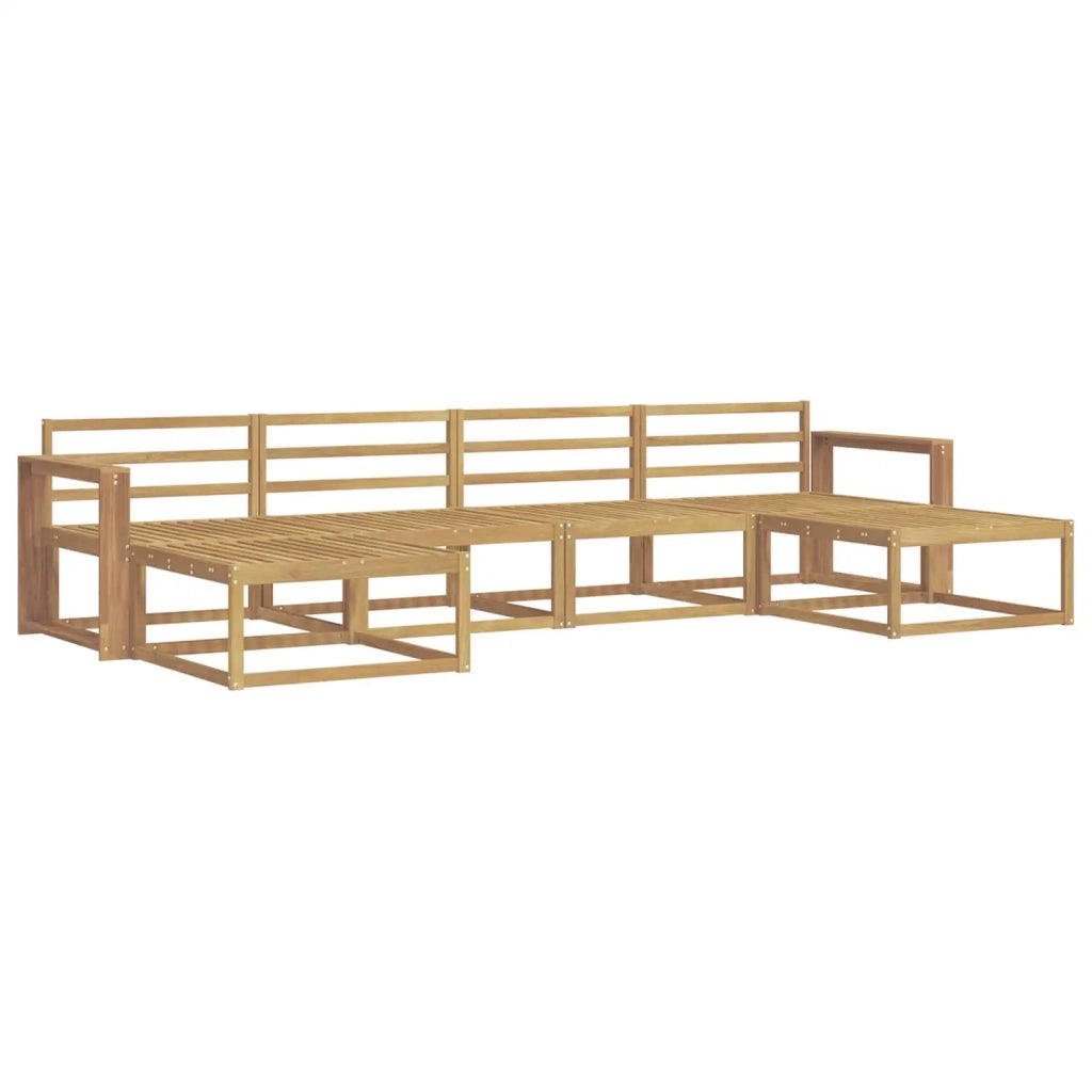 Set di divani da esterno 6 pcs Bianco Legno di Acacia Massello