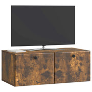Mobile TV da Muro | Armadietto TV | Mobile Porta TV 78,5 x 41 x 30 cm Rovere Fumo
