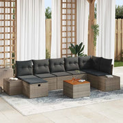 Set Divano da Giardino con cuscino 8 pcs Grigio polyrattan