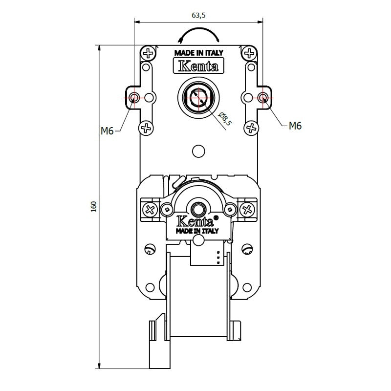 Ricambistufeapellet MOTORIDUTTORE KENTA STUFA PELLET K9117120 PACCO 40MM 3rpm