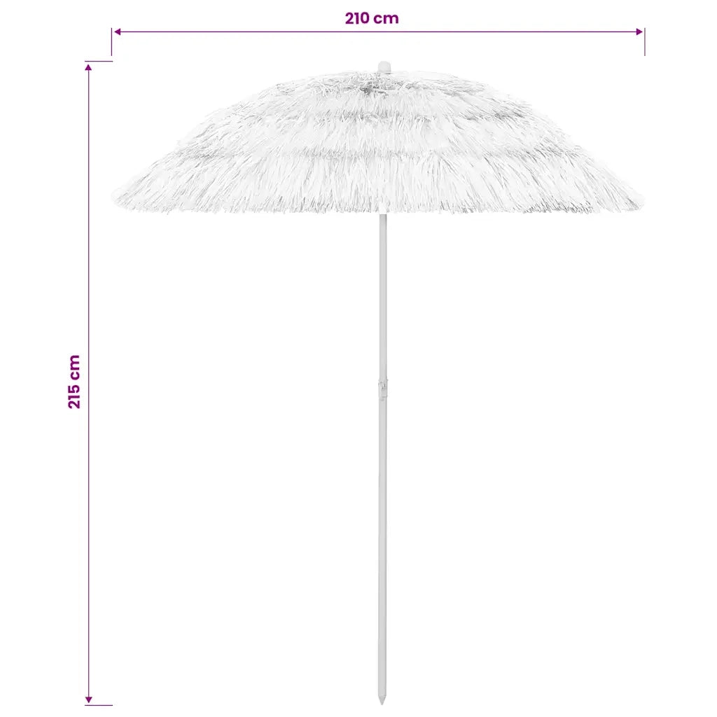 Ombrello | Parasolne da Spiaggia Hawaii Bianco 240 cm