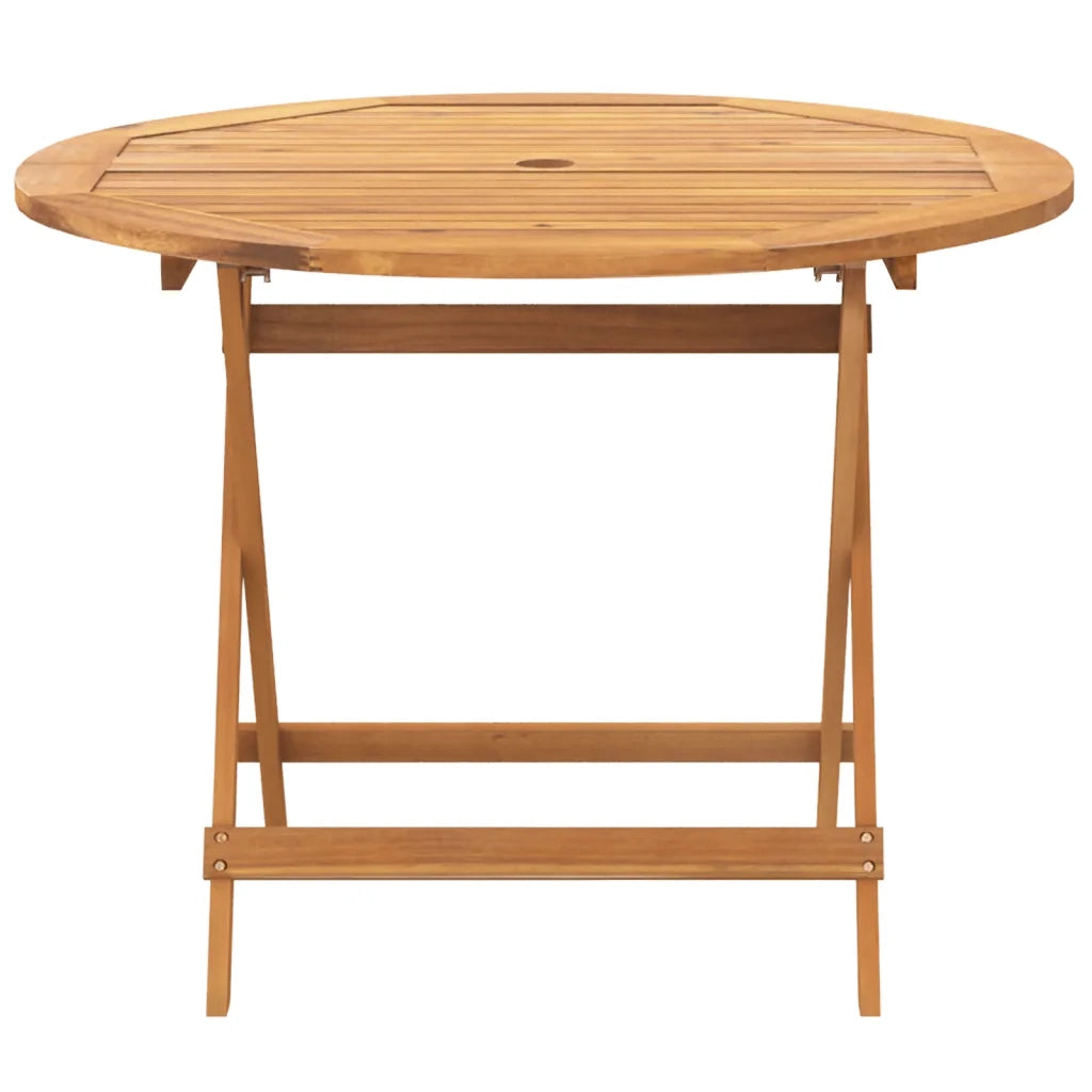 Set Pranzo da Giardino 5pz | Set Salotto da Giardino Crema in Tessuto e Legno Massello