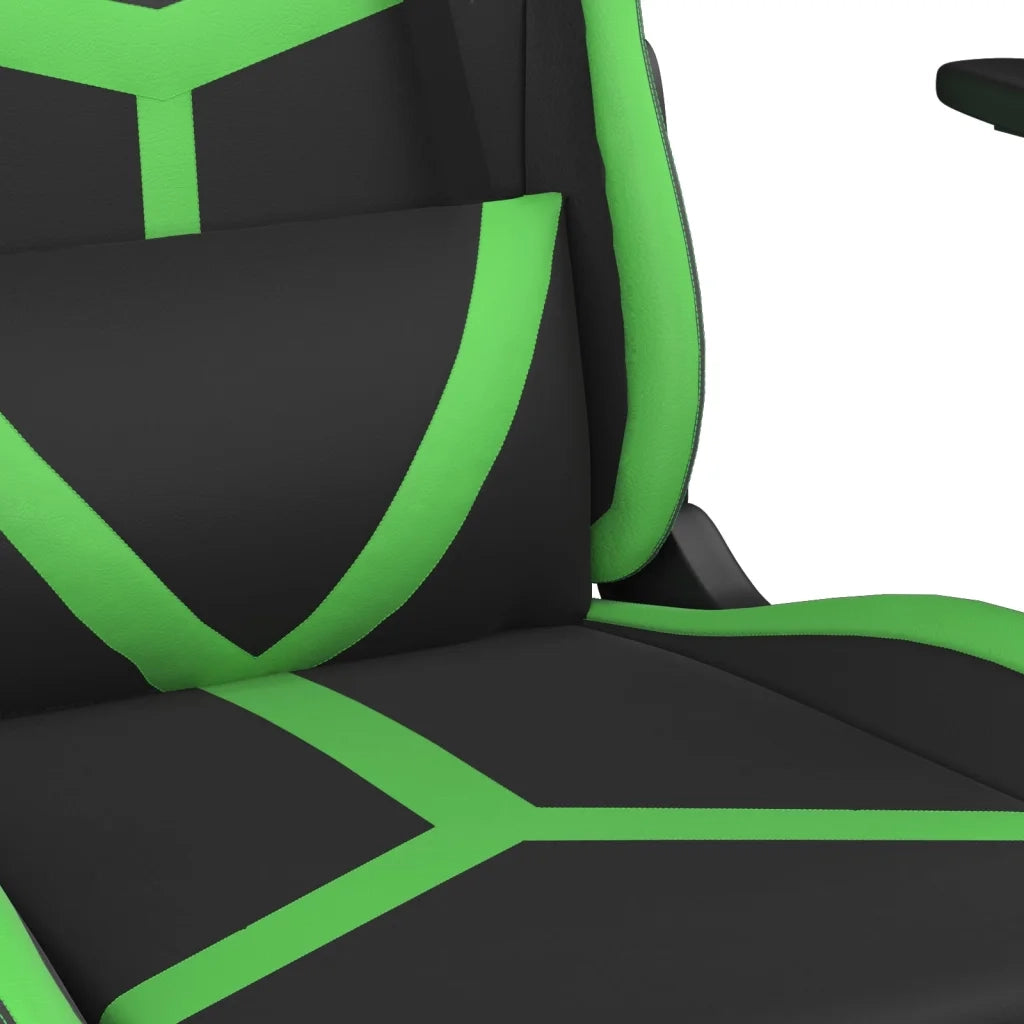 Sedia da Gaming | Sedia da e-sports con Poggiapiedi Nero e Verde in Similpelle