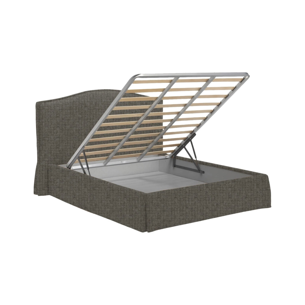 Morley, Letto Matrimoniale Sfoderabile Made in Italy, Grigio Tortora