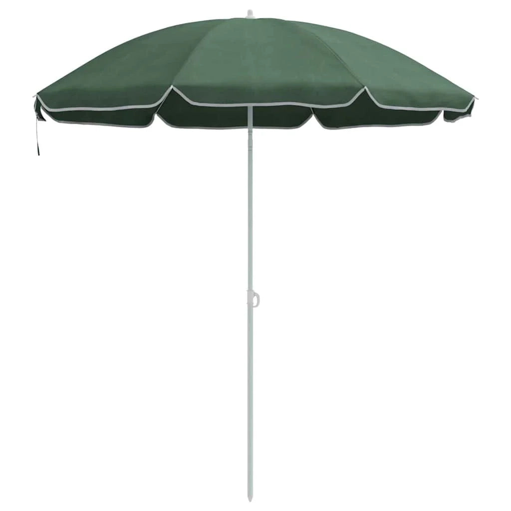 Elegante ombrellone da giardino rotondo regolabile 161 x 161 x 193 cm poliestere verde 02_0056699