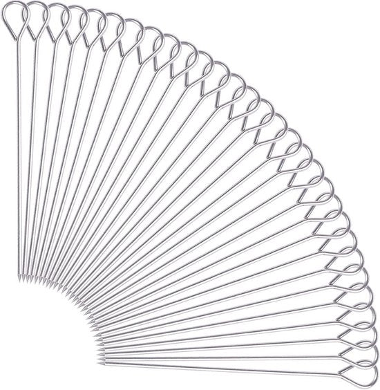 Rouladennaaldi in Acciaio Inox, 20 cm Spiedini per Carne, Cocktailsticks e Fruitspiesen 30 Pezzi